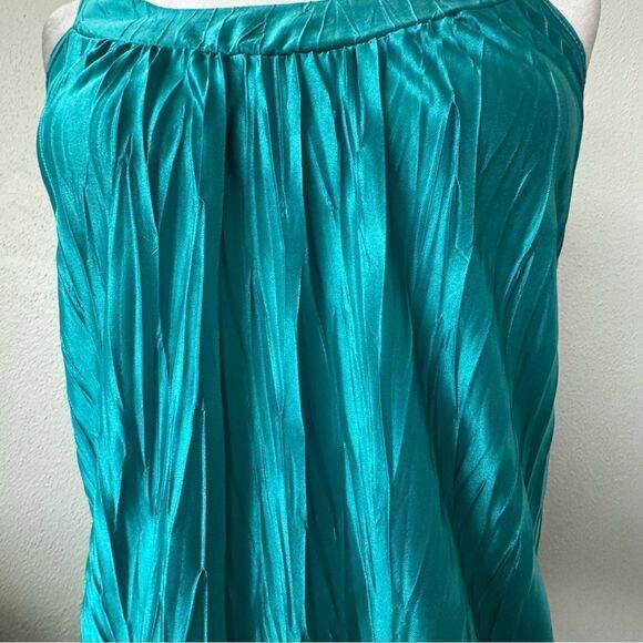 IZ Byer Sleeveless Tank Top Disco Turquoise Blue Chiffon SZ S - Picture 5 of 13